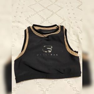 CycleBar Beyond Yoga XSmall black and sheer sports bra